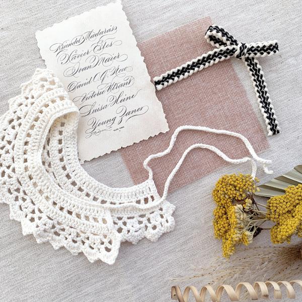 Y-F Designer Baby Girls Lotus Leaf Collar Cotton Lace Hand Crochet Hook Flower Cervical Fake Collar
