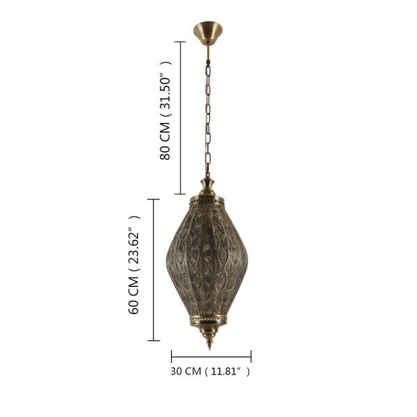 Metal Hollow Hanging Light Morocco Exotic Pendant Light for Turkish Southeast Asia Cloth Shop Light(WH-DC-20)