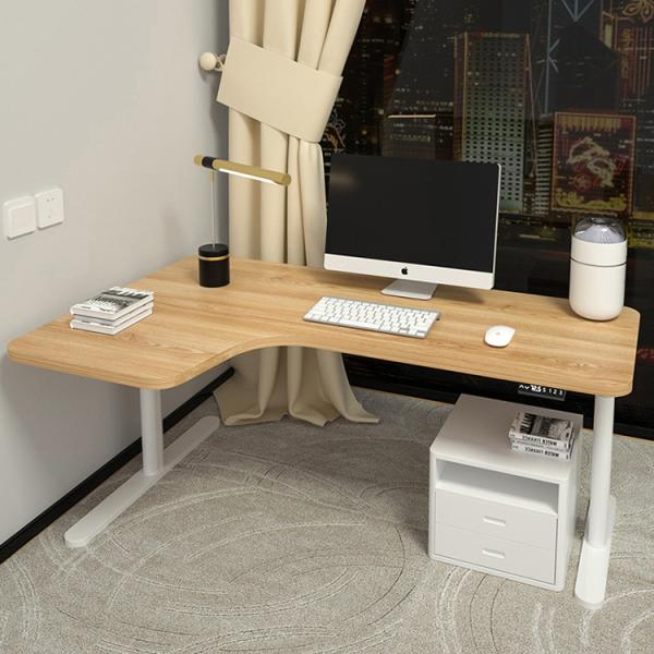 Modern Nordic Wooden Study Desk L Shape Height Adjustable Multifunctional Mini Size