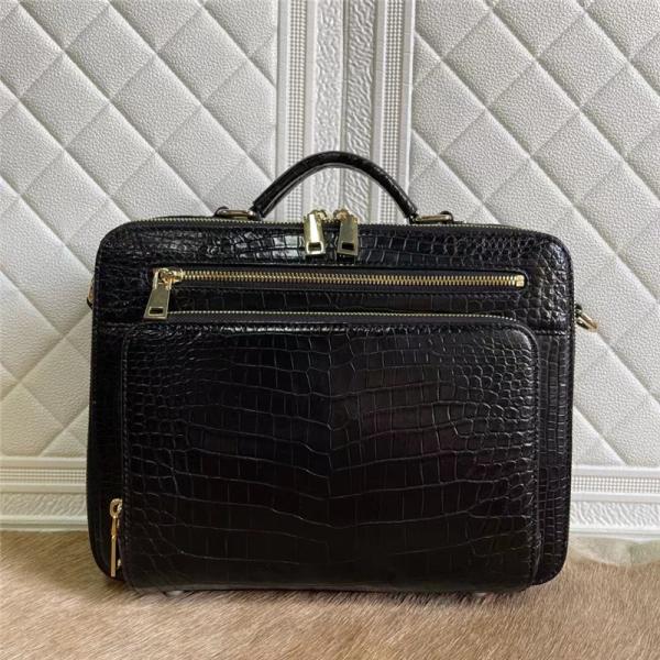 Exotic Crocodile Belly Skin Businessmen Small Briefcase ZIP Working Purse Genuine Real Alligator Leather Male Handbag