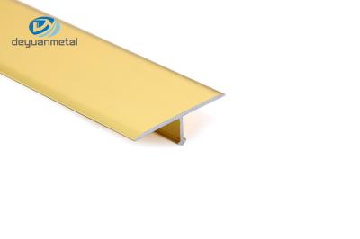 6063 T5 Extruded Aluminum T Slot With color gold Electroscopes Treatment Transition Trim