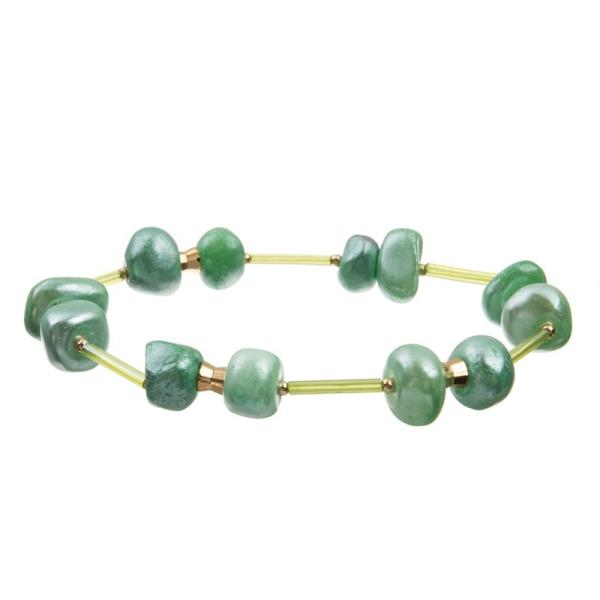 Geometric Fresh Green Color Crystal Beads Bracelets Vintage Style Gift For Her
