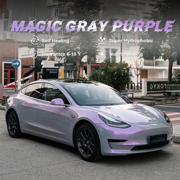 Magic Grey Purple Self Healing Color Paint Protection Film Anti-Rise TPU PPF avec 70°C récupération 8mil Film pour voiture