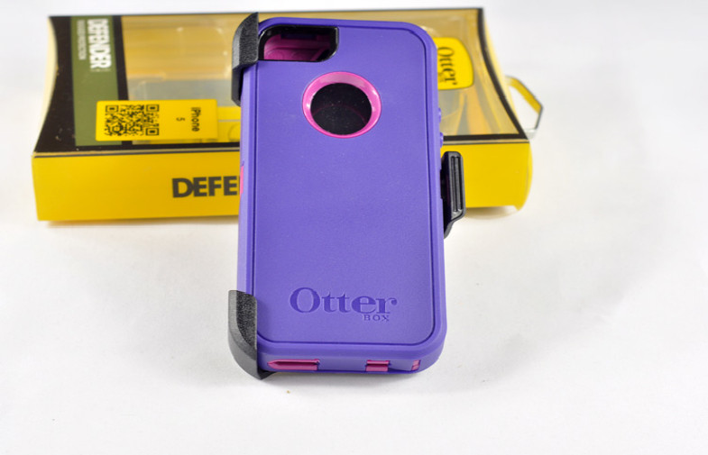 Outerbox 3-Layers Iphone 5 Hard Shell Case Purple Waterproof With TPE Boom