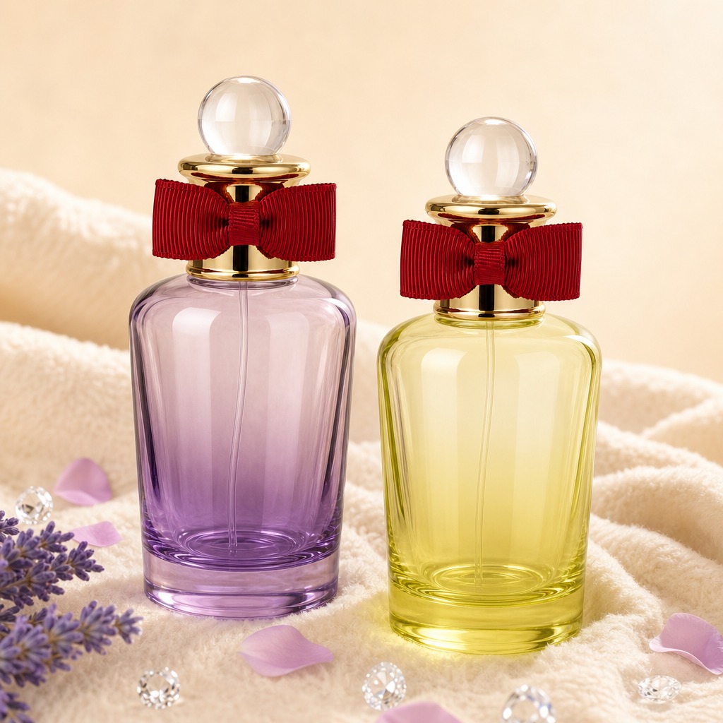 100ml Perfume Bottles Cylinder Glass Empty Spray Crimp Neck Round Cap