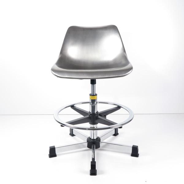 201 Stainless Steel ESD Cleanroom Chairs NO Armrest With Foot Rest Meet 100 Class