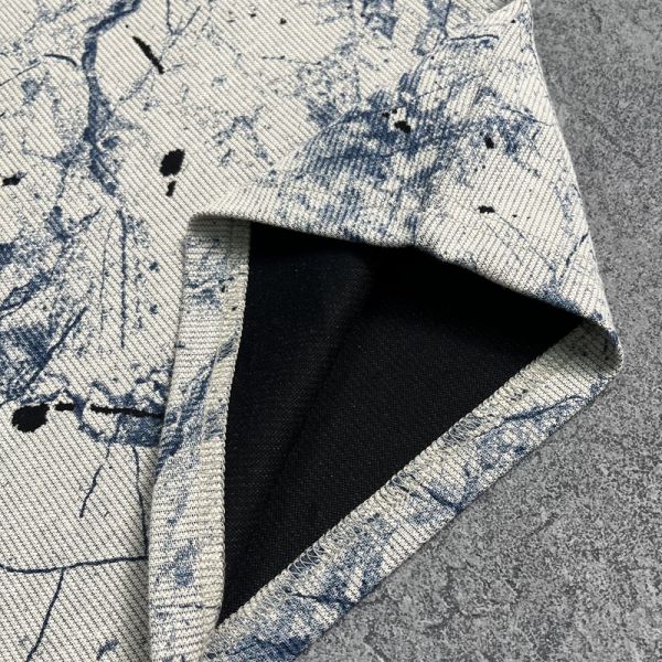 Vintage City Boy Men's Oversized Printed Knitted T-Shirt 65% Cotton 30% Polyester 5% Spandex 200g Cool Stretch Breathable Short