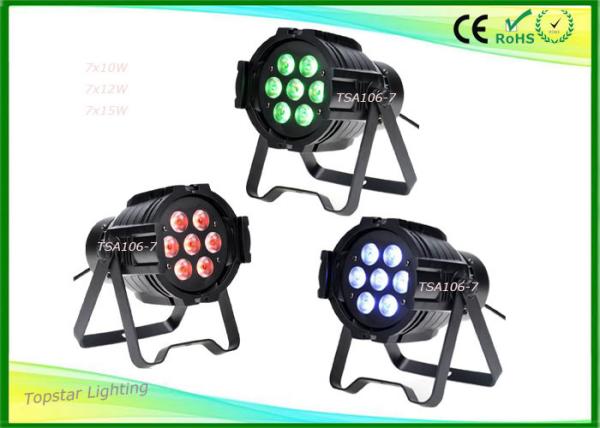 Slim Par64 7 x 15w Led Par Light Rgbwa Uv 6in1 Indoor Cast Aluminum House Led Par Can Light For Wedding Décor