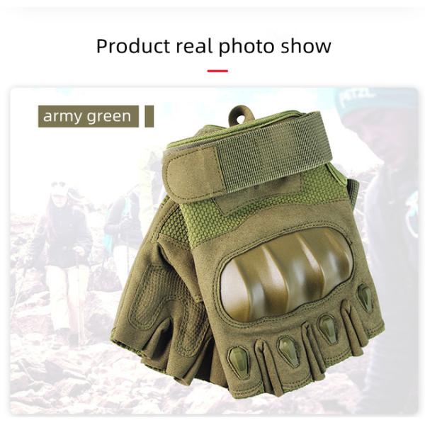 Tactical Half Finger Waterproof Riding Gloves Microfiber Army Green