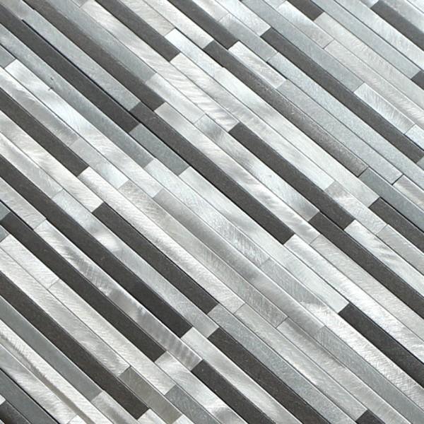 White black linear mosaic metal no gap pattern for wall and boarder decoration