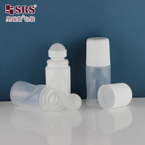 RPPB-50ml White Roll On Aromatherapy Bottles Empty Clear With White Screw Cap