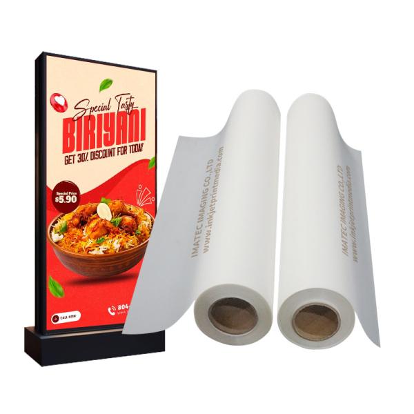 Waterproof 170 Micron Backlit PET Film for Eco-Solvent Inkjet Media in Light Box Displays