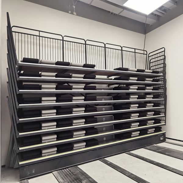 Customized Size Retractable Bleacher Seating with Integrated Writing Board and 5-Year Warranty