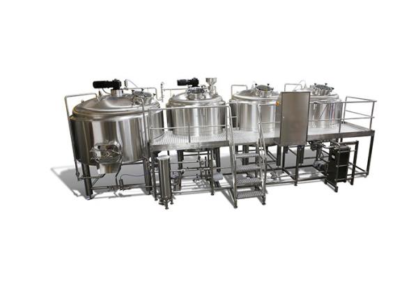 Food Grade 4 Vessel Brewhouse 5000L Direct Fire Brew Kettle SS304 / 316 Material