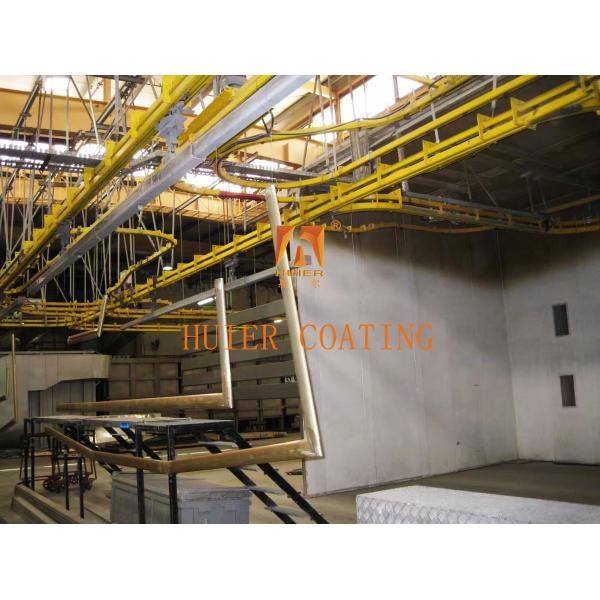 Línea transportadora aérea flexible controlada por PLC para el manejo de cargas pesadas