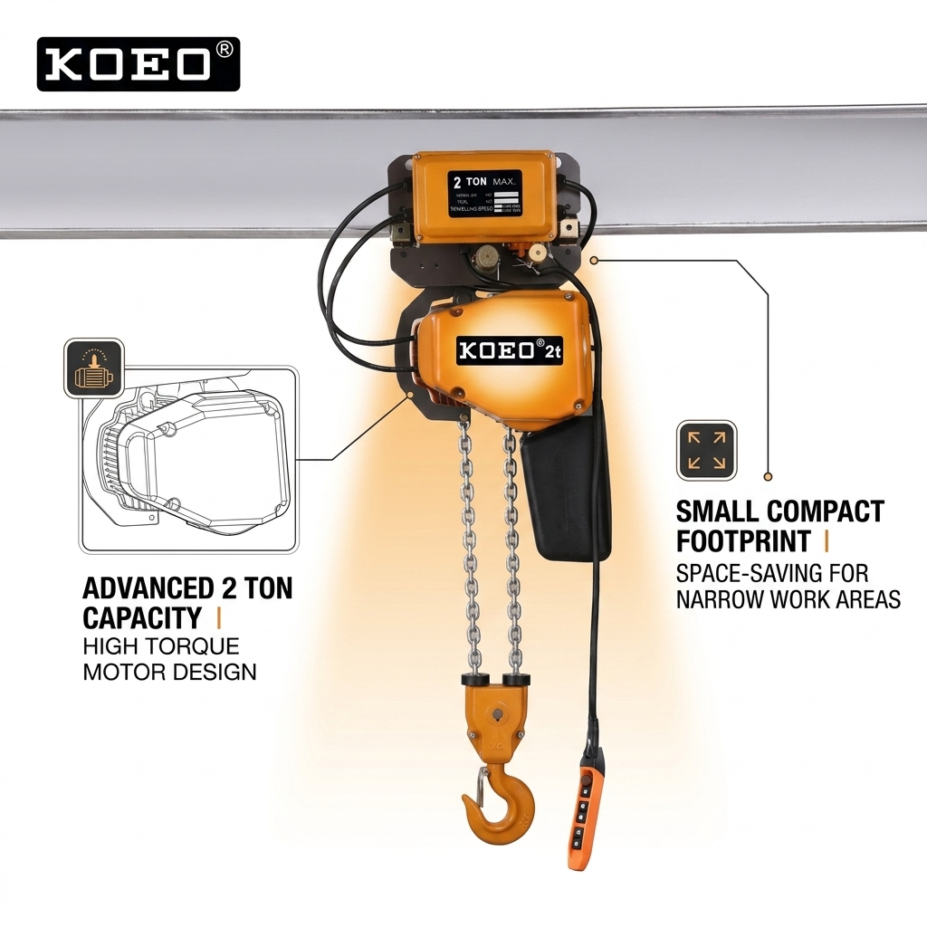 380V Small Electric Hoists Variable Speed 500kg Hoist Electric 2 Ton IP55 Motor