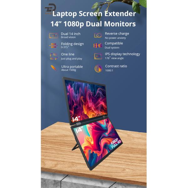 External Lightweight Portable Dual Monitor For Dual Screen Setup
