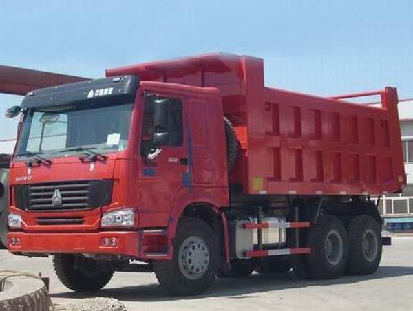 Sinotruck howo 25 tons diesel dump truck 6X4 drive 336 horse power with parts red color