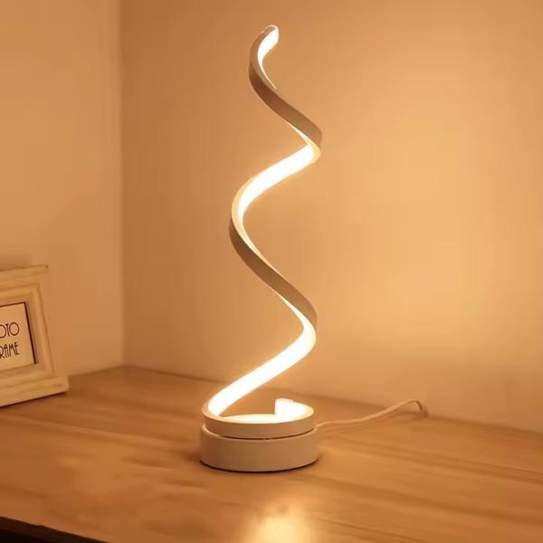 New Simple Gold Spiral Acrylic Metal Bedroom Bedside Hotel Luxury Decorative Table Lamp