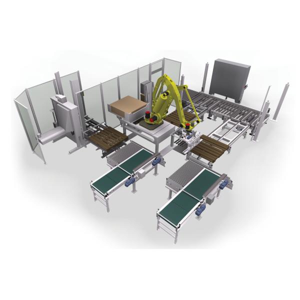 Flexible Robotic Palletizing System , Canned Food Industry Robotic Case Packer