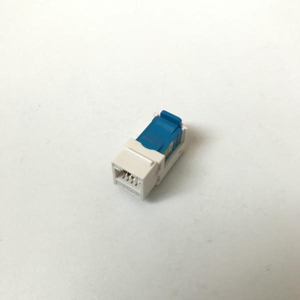 Blue Color RJ45 Un-Shielded Jack , UTP 90 Degree Cat6 Toolless Keystone Jack