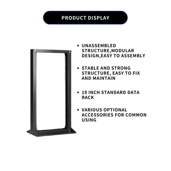 Black 27U Open Rack Perfect for 19inch Cabinet Standard Needs