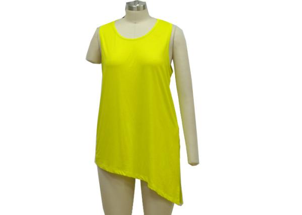 Super Comfort Yellow Patterned Cami Tops , Unique Ladies Sleeveless Tank Tops