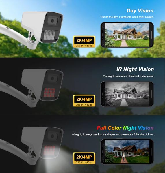 HD Dual Light Night Vision Waterproof Bullet Network Camera Smart IP POE Starlight Two Way Audio Bullet Security Camera