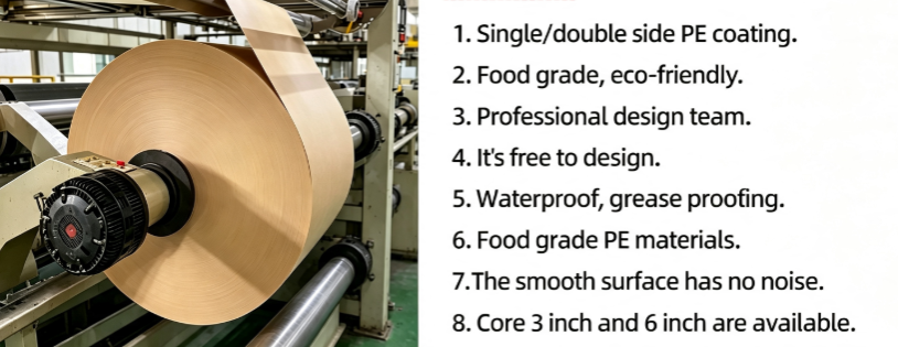Waterproof PE Coated Paper with 190-320gsm Base Paper Ideal for Food Packaging and Printing
