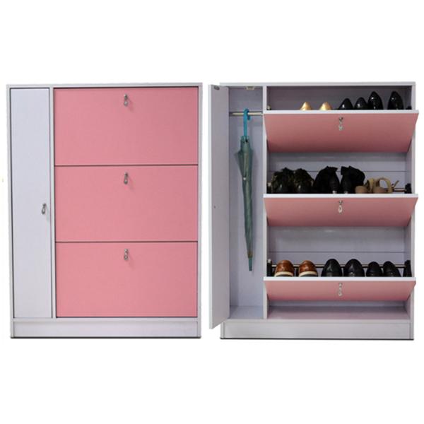 Шкаф шкафа ботинка пинка регулируемый деревянный со шкафом хранения зонтика