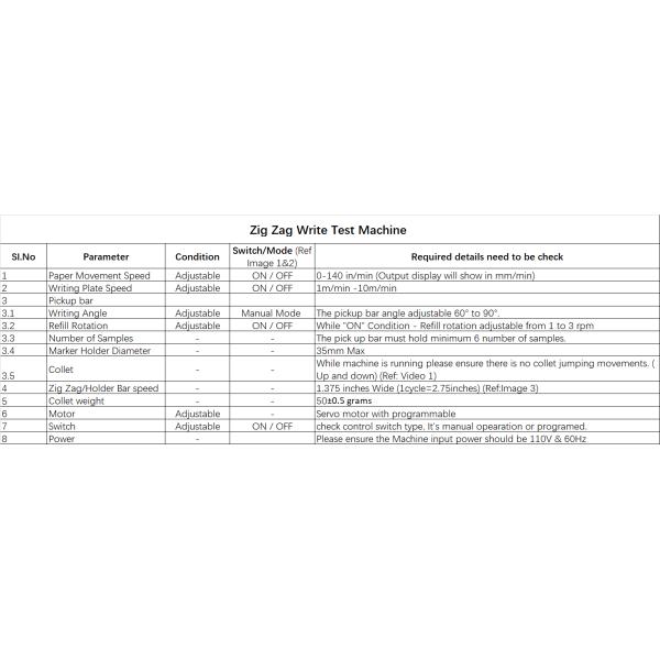Машина испытания писателя зигзага оборудования для испытаний лаборатории с углом 60° сочинительства до 90°