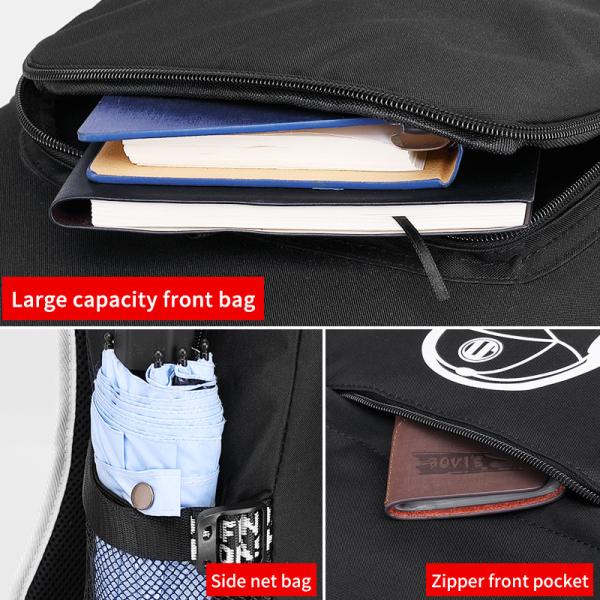 Factory wholesale custom fluorescent logo boys waterproof bookbag durable luminous student school bags backpack for men