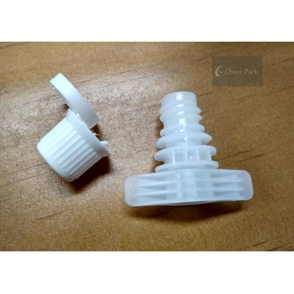 Dual Card Inner Dia 9.6mm Plastic Spout Caps White Color For Shampoo Pouch