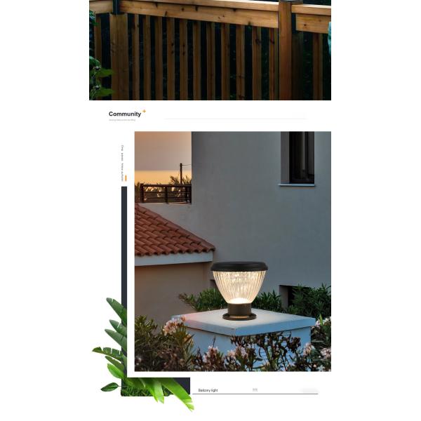 Solar Garden Lights Pillar Gate LED Light for Garden Landscape Courtyard Decoration