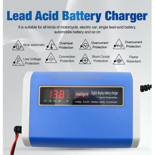 12V/24V Motorcycle Battery Charger 10a Automatic Repair Multi- Charger for Lead-Acid Battery