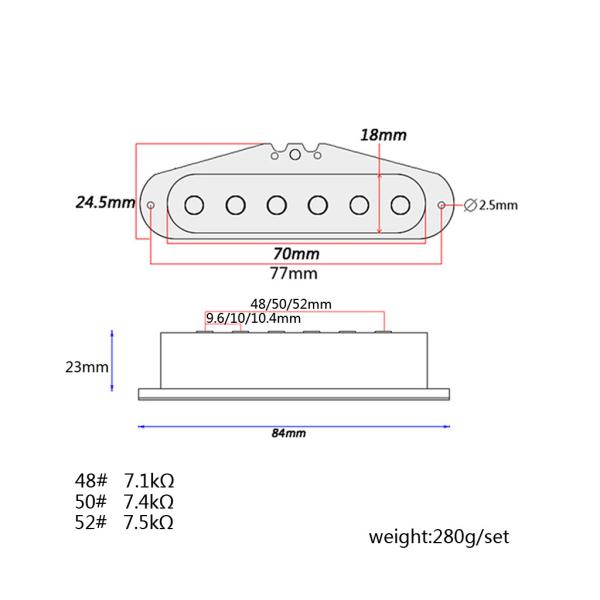 Alnico 5 Humbucker Electric Guitar Humbucker Pickups Set with Neck Middle Bridge for ST GB Noiseless