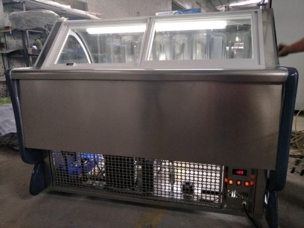 Gelato Shop Commercial Ice Cream Display Freezer With Customized Pans