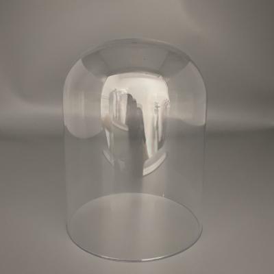 Black Wooden Plastic Dome Bell Jar , Glass Cloche Bell Jar Dome For Decoration