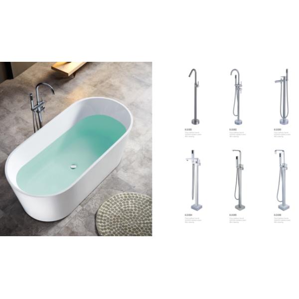 OEM Floor Mount Bathroom Shower Faucets Safe Lead Free Anti Oxidation
