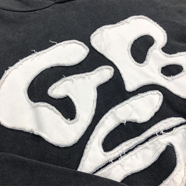 Custom Embroidered Patch logo Acid Washed Vintage Oversized Pullover No String Streetwear Heavyweight Hoodies