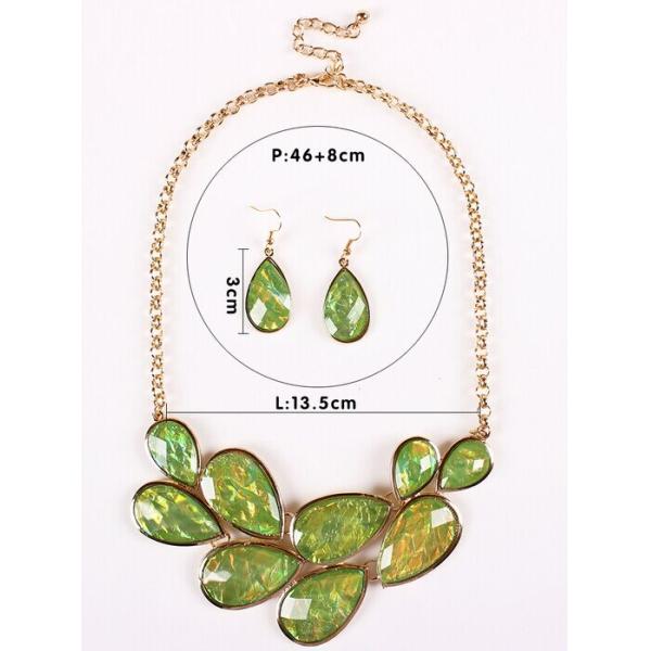 Hot fashion trends in Europe and America exaggerated clavicle chain necklace resin droplet