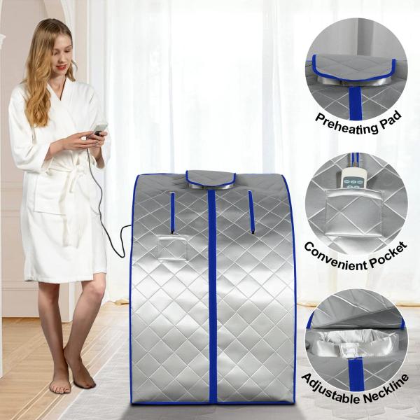 Portable Far Infrared Sauna With Heating Foot Pad And Foldable Reinforced Chair