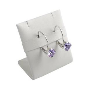 White Leatherette Stud Earring Holder , Beautiful Decoration Earring Stand For Studs