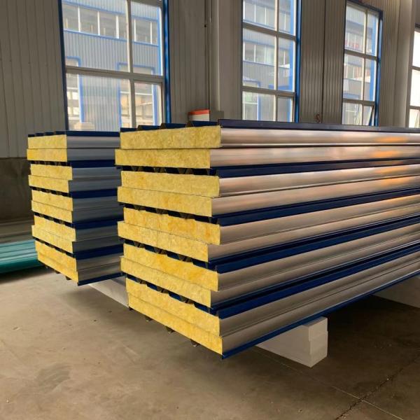 Walls Roofs Rock Wool Sandwich Panel 50-70kg/M3 Rockwool Sound Insulation Panels