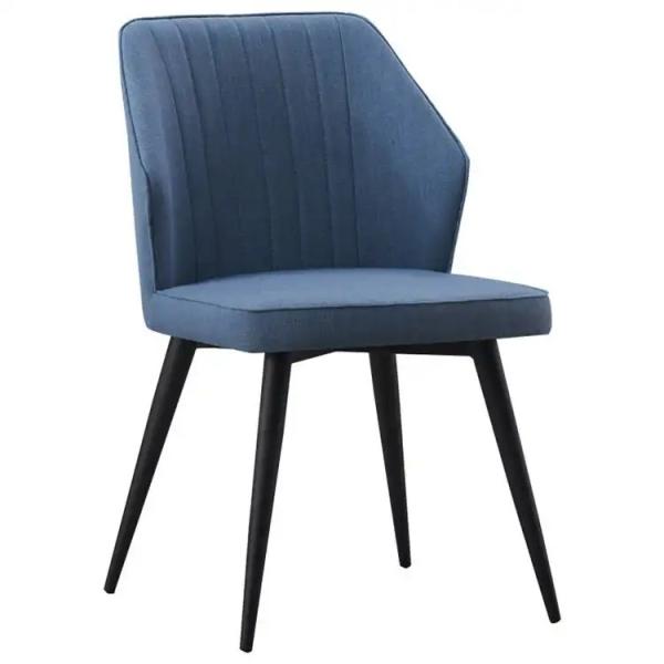 Modern PU Velvet Dining Chair with Metal Legs 46x46x82cm