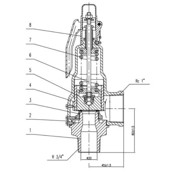 Нержавеющая сталь клапанов сброса безопасности PN16 для систем воды/воздуха/пара