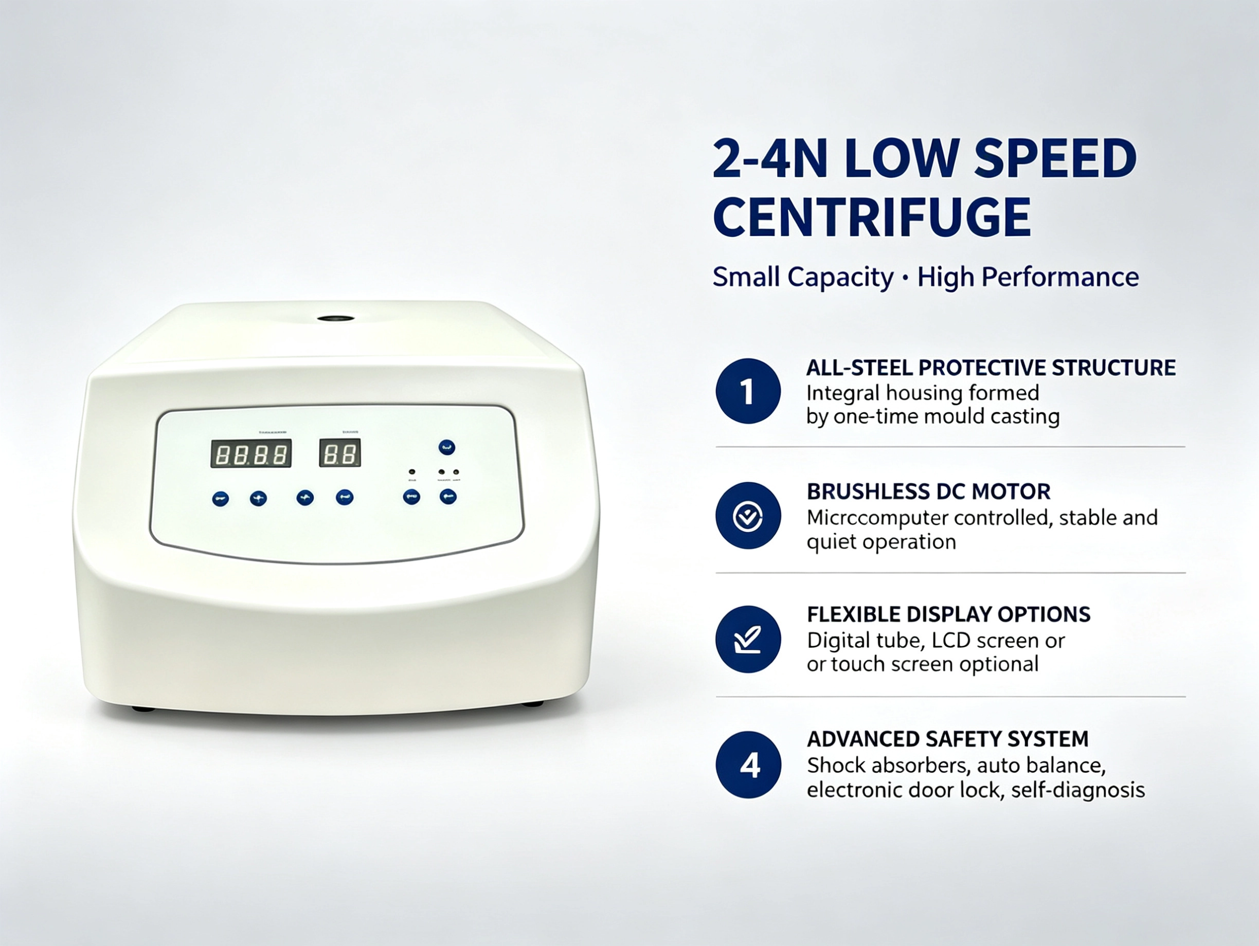 2-4N Low Speed Laboratory Centrifuge 6000rpm Compact Benchtop Model New Arrival