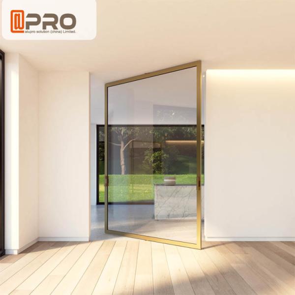 As portas de entrada de vidro de isolamento de alumínio do pivô para a porta de vidro do vidro do pivô da porta do pivô da via principal do apartamento articulam moderno