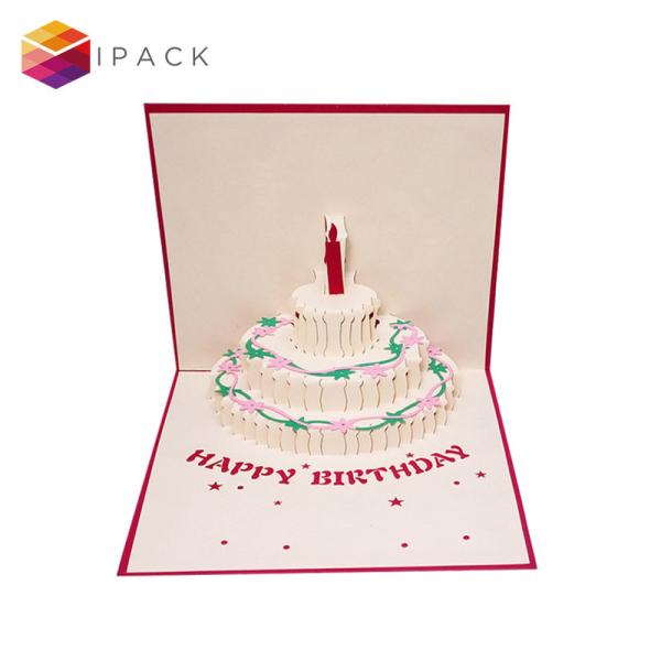 Kraft Paper Laser Cut Recyclable 3d Pop Up Birthday Cards