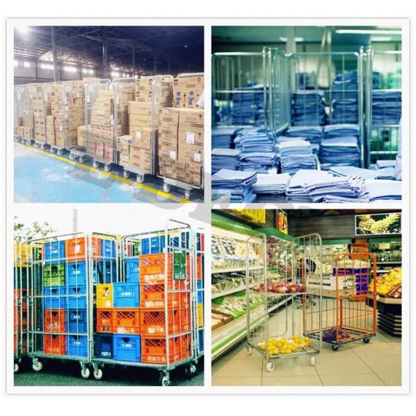 Nesting Metal Cage Trolley Colorful Powder Coating Rolling Cage Cart